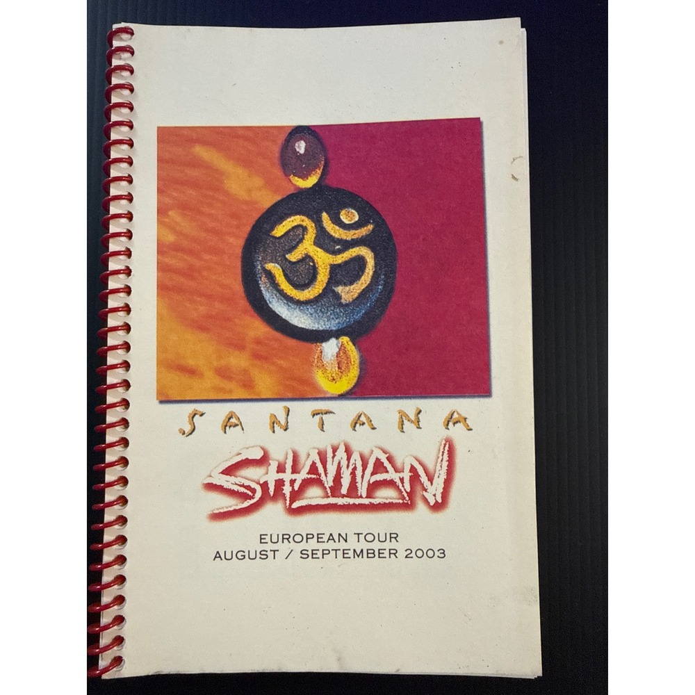Santana Shaman European Tour 2003 Crew Itinerary Book Music Memorabilia